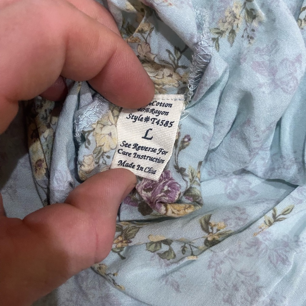 Mine Floral Cottagecore Dress Women’s Large Smocked Waist Ruffle Sleeve Boho - Picture 6 of 6